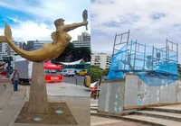 Sereia do Rio Vermelho é restaurada às vésperas da Festa de Iemanjá