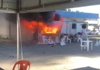 Vídeo: trailer pega fogo em área de motoristas por app no aeroporto