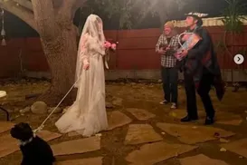 Cantora famosa se casa com cachorro no aniversário de 50 anos - Imagem