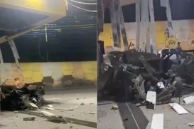 Carro explode durante abastecimento de gás e fere duas pessoas - Imagem
