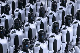 China começa a usar robôs humanoides na patrulha de fronteiras - Imagem