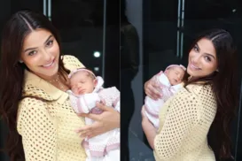 Key Alves, atleta de vôlei, mostra rosto da filha pela primeira vez - Imagem