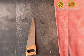 Homem tenta matar mãe com serrote e acaba preso - Imagem