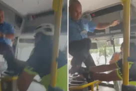 Vídeo mostra briga entre motorista de ônibus e ciclista na Bahia - Imagem