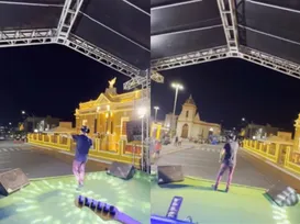 Cantor se apresenta para plateia vazia e recebe apoio de famosos - Imagem