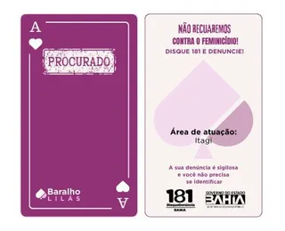 Bahia terá Baralho do Crime Lilás em combate à violência contra mulher