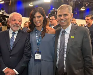 Ana Coelho, CEO do Grupo Aratu,  encontra presidente Lula no lançamento do SBT News em São Paulo