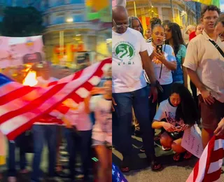 Hilton Coelho queima bandeira dos EUA em protesto; assista