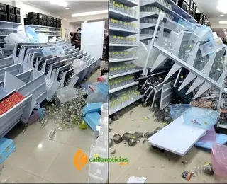 Funcionária de loja fica ferida após prateleira desabar na Bahia