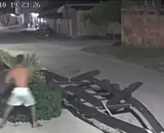 Homem agride cachorro com paralelepípedo na Bahia