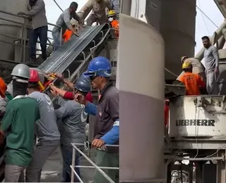 Homem morre após ficar preso em máquina industrial de concreto