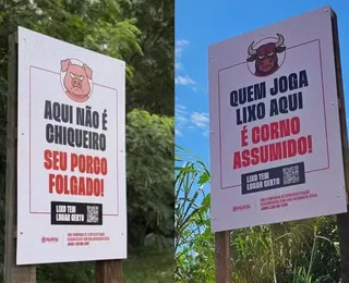 "Quem joga lixo é corno": Prefeitura viraliza com placas inusitadas