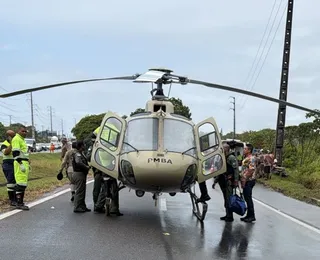 Três policiais ficam feridos em capotamento de viatura da PM na RMS