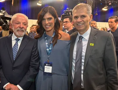 Ana Coelho, CEO do Grupo Aratu,  encontra presidente Lula no lançamento do SBT News em São Paulo - Imagem