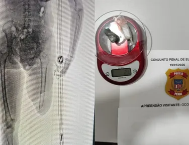 Mulher tenta entrar em presídio com material proibido dentro da muleta - Imagem