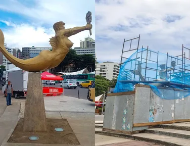 Sereia do Rio Vermelho é restaurada às vésperas da Festa de Iemanjá - Imagem