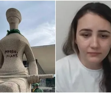 Baiana que pichou estátua do STF pede para dar depoimento à Câmara - Imagem