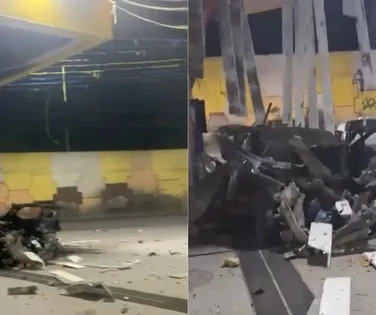 Carro explode durante abastecimento de gás e fere duas pessoas - Imagem