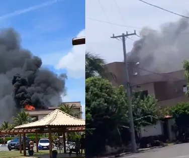 Vídeo: residência de luxo é atingida por incêndio na RMS - Imagem