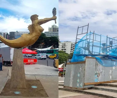 Sereia do Rio Vermelho é restaurada às vésperas da Festa de Iemanjá - Imagem