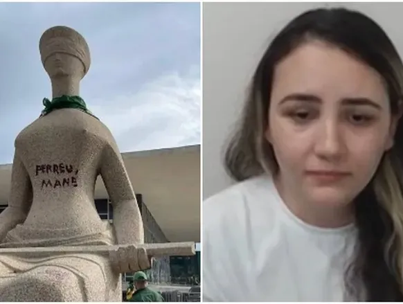 Baiana que pichou estátua do STF pede para dar depoimento à Câmara - Imagem