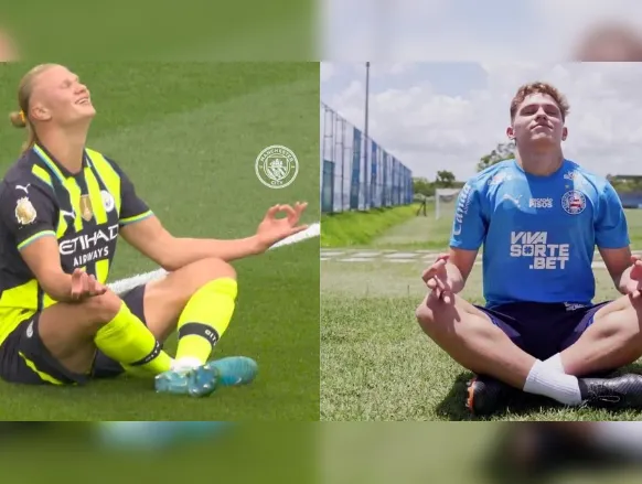 Haaland faz convite para Dell, do Bahia, visitar o Manchester City - Imagem