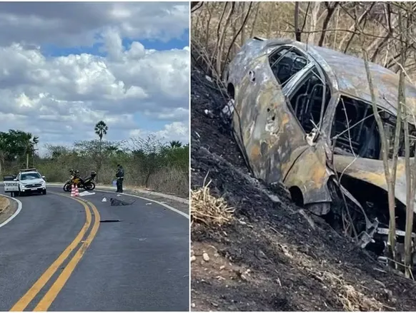Pai, mãe e casal de filhos morrem em acidente entre moto e carro - Imagem