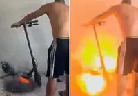 Patinete elétrico explode dentro de apartamento e assusta família