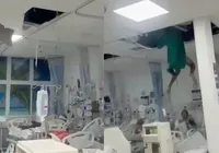 VÍDEO: paciente em surto tenta fugir e cai de teto de hospital