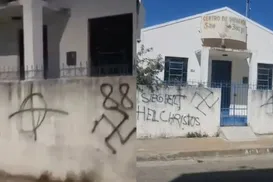 Centro de umbanda é alvo de vandalismo com símbolos nazistas na Bahia - Imagem