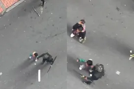 Crianças são usadas como escudo durante confusão em protesto - Imagem
