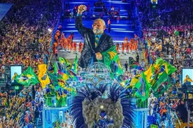 Lula é o 1º presidente em exercício a ser homenageado por escola de samba - Imagem