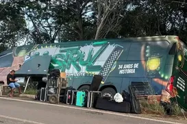 Ônibus da Mastruz com Leite bate após desviar de buraco na BR-226 - Imagem