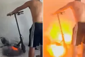 Patinete elétrico explode dentro de apartamento e assusta família - Imagem