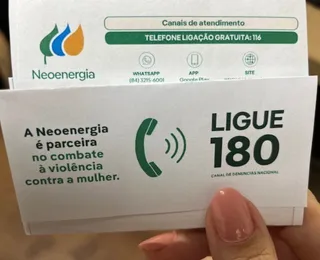 Neoenergia inclui canal 180 nas faturas para denúncias de violência contra a mulher