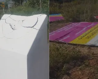 Placas de obras do governo são vandalizadas no interior da Bahia