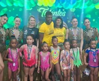 Seleção Brasileira de Ginástica faz show com mini-ginastas em Lauro