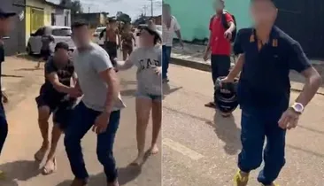 Repórter policial é cercado e agredido em transmissão ao vivo
