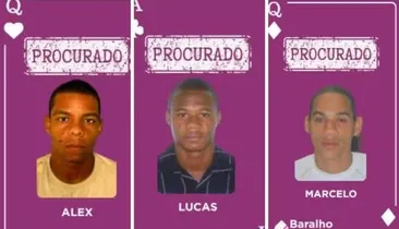 Três foragidos são incluídos no 'Baralho Lilás': por crimes contra mulheres