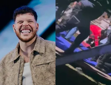 Camarote desaba durante show de cantor e deixa feridos; veja vídeo - Imagem