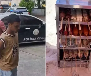 Ambulante é preso por tentar vender churrasquinho por R$ 10 mil para turista - Imagem
