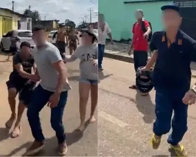 Repórter policial é cercado e agredido em transmissão ao vivo