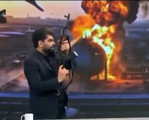 Apresentador de TV dispara fuzil durante transmissão ao vivo; veja