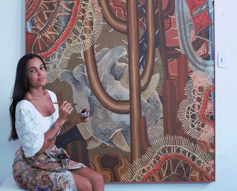 Artista de Serrinha traz universo do sertão baiano em exposição