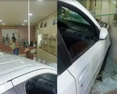 Carro desgovernado invade ótica e deixa mulher ferida na Bahia - Imagem