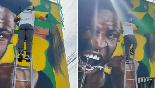 Virginia é apagada de mural decorado após término com Vini Jr
