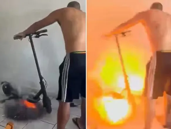 Patinete elétrico explode dentro de apartamento e assusta família - Imagem