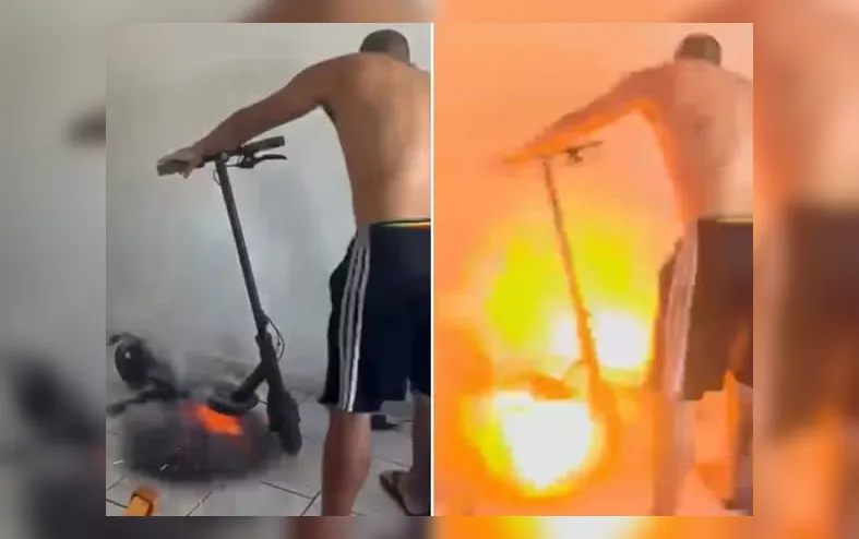 Patinete elétrico explode dentro de apartamento e assusta família - Imagem