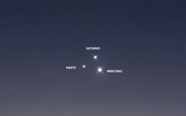 Veja quando o “triângulo planetário” ficará visível no céu do Brasil - Imagem
