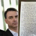 Flávio divulga carta de Dia dos Pais para Bolsonaro e chora; leia imagem